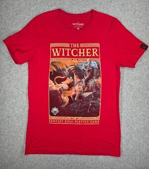 The Witcher Fantasy RPG video game Red Graphic T-Shirt Medium M CD Projekt Red